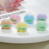 50pcs Velvet Flocking Peach Shape Resin Beads DIY Jewelry Earring/Hair Accessory