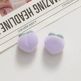 50pcs Velvet Flocking Peach Shape Resin Beads DIY Jewelry Earring/Hair Accessory