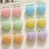 50pcs Velvet Flocking Peach Shape Resin Beads DIY Jewelry Earring/Hair Accessory