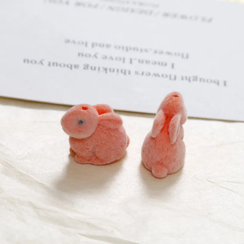 50pcs/lot 18mm velvet rabbit shape resin beads for DIY jewelry and clothing