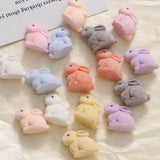 50pcs/lot 18mm velvet rabbit shape resin beads for DIY jewelry and clothing