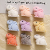 50pcs/lot 18mm velvet rabbit shape resin beads for DIY jewelry and clothing