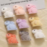 50pcs/lot 18mm velvet rabbit shape resin beads for DIY jewelry and clothing