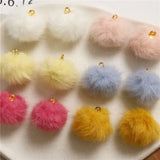 50pcs 20mm Polyester Fur Geometry Balls Charms for DIY Earrings/Garments