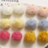 50pcs 20mm Polyester Fur Geometry Balls Charms for DIY Earrings/Garments