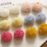 50pcs 20mm Polyester Fur Geometry Balls Charms for DIY Earrings/Garments