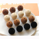 50pcs 20mm Flocking Geometry Rounds Resin Beads DIY Jewelry Accessory