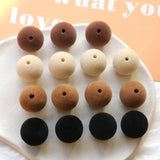 50pcs 20mm Flocking Geometry Rounds Resin Beads DIY Jewelry Accessory