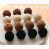 50pcs 20mm Flocking Geometry Rounds Resin Beads DIY Jewelry Accessory