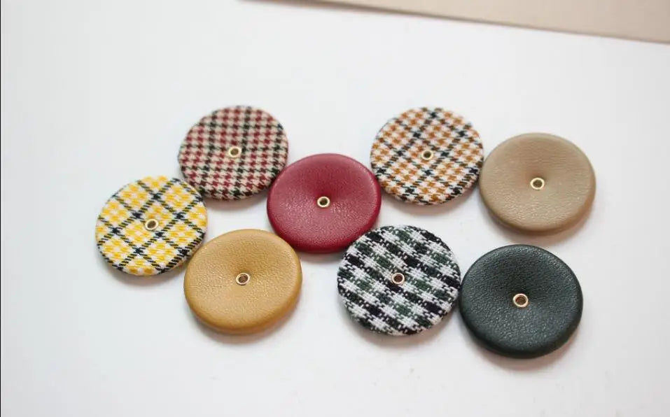 50pcs 26mm Geometry Rounds Cloth Buckle DIY Earring Accessory