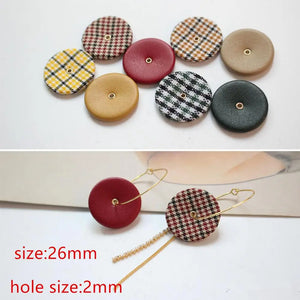 50pcs 26mm Geometry Rounds Cloth Buckle DIY Earring Accessory