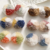 50pcs 28mm Pattern Print Knitted Balls Beads DIY Jewelry Earring/Hair Accessory