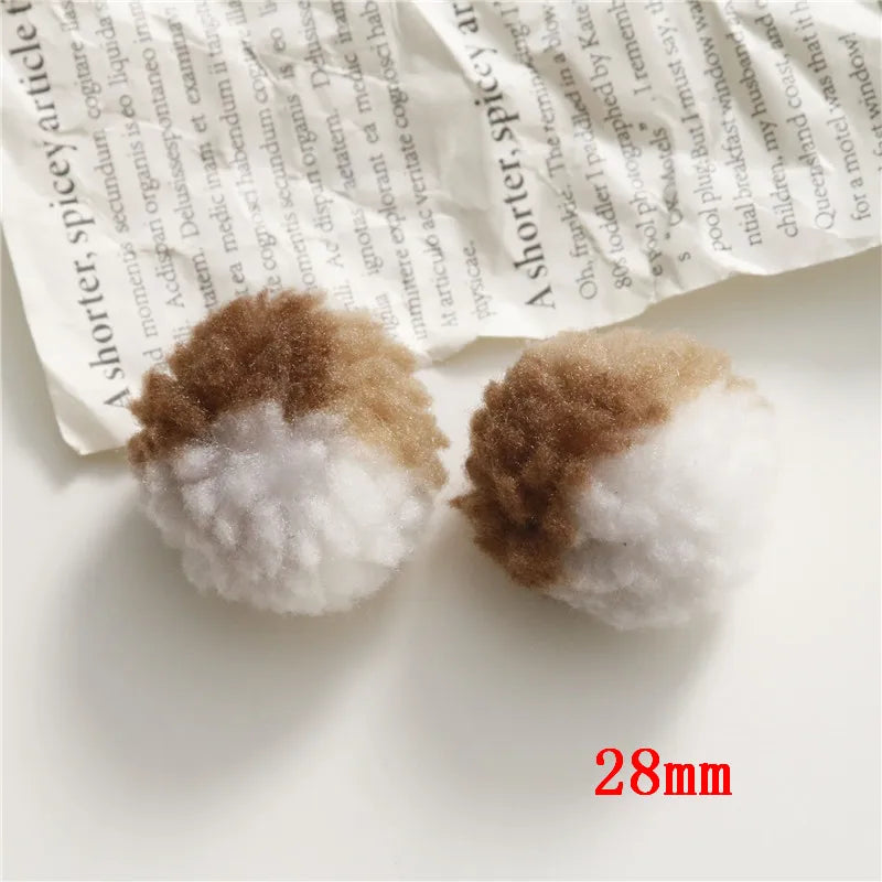 50pcs 28mm Pattern Print Knitted Balls Beads DIY Jewelry Earring/Hair Accessory