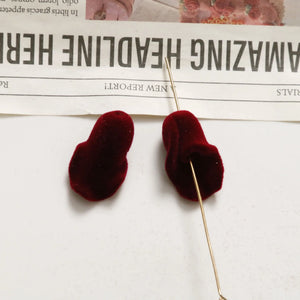 50pcs Flocking Flowers Velvet Rose Beads DIY Jewelry Earring Accessory