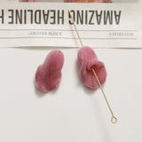 50pcs Flocking Flowers Velvet Rose Beads DIY Jewelry Earring Accessory
