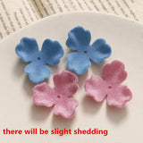 50pcs Flocking Velvet Cartoon Petal Flower Resin Beads DIY Jewelry Accessory
