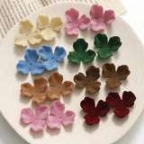 50pcs Flocking Velvet Cartoon Petal Flower Resin Beads DIY Jewelry Accessory