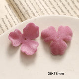 50pcs Flocking Velvet Cartoon Petal Flower Resin Beads DIY Jewelry Accessory