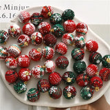50pcs Christmas Round Balls Beads DIY Jewelry Earring Accessory