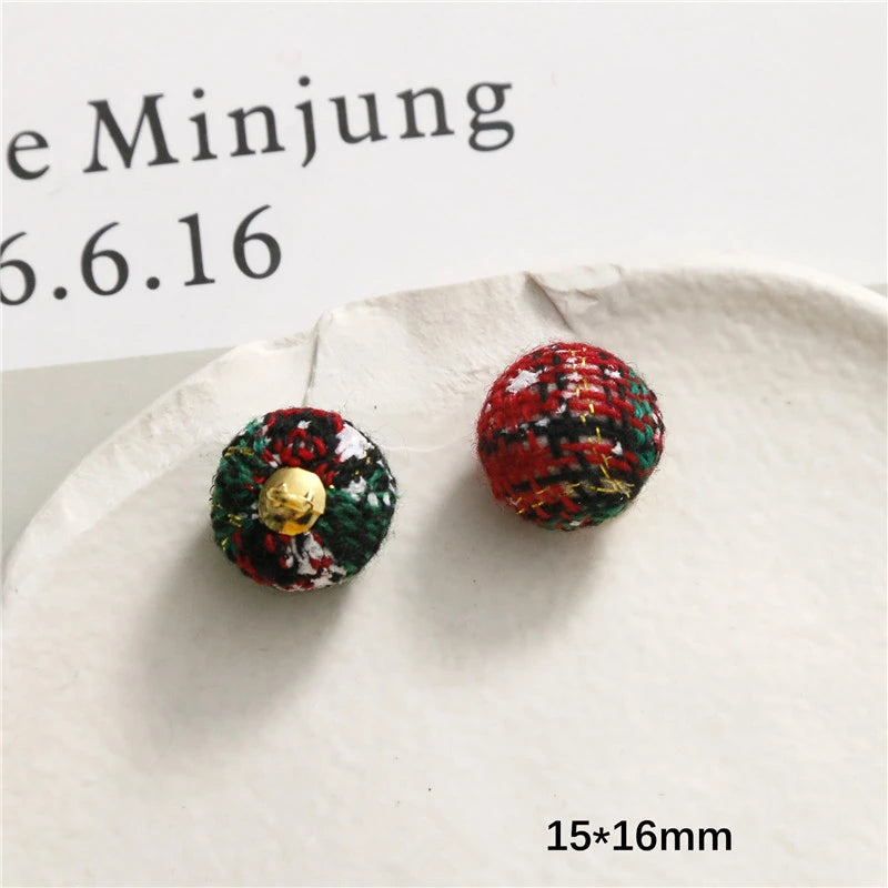 50pcs Christmas Round Balls Beads DIY Jewelry Earring Accessory