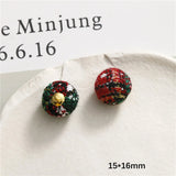 50pcs Christmas Round Balls Beads DIY Jewelry Earring Accessory