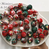 50pcs Christmas Round Balls Beads DIY Jewelry Earring Accessory