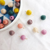 50pcs Winter Geometry Woollen Winding Beads DIY Jewelry Earring Accessory
