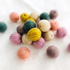 50pcs Winter Geometry Woollen Winding Beads DIY Jewelry Earring Accessory