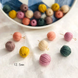 50pcs Winter Geometry Woollen Winding Beads DIY Jewelry Earring Accessory
