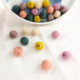 50pcs Winter Geometry Woollen Winding Beads DIY Jewelry Earring Accessory