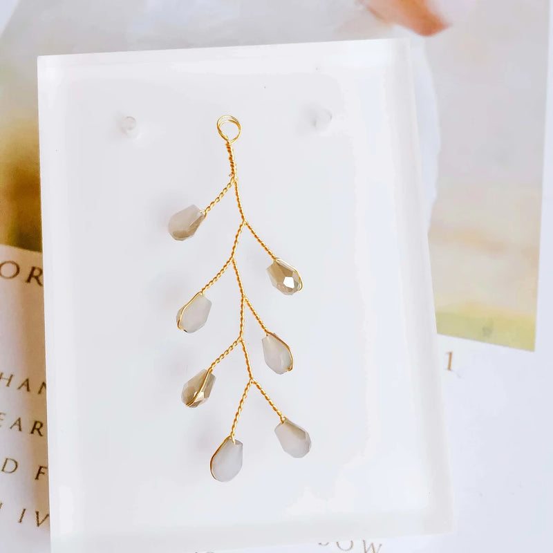Wire Leaves Resin Plastic Earring Accessory Pendant Necklace Charm