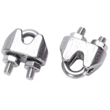 2mm 1/16 Inch Stainless Steel Wire Rope Cable Clamp Fastener 12pcs