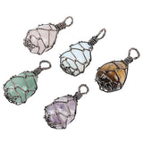 Gem Stone Pendant Pendulum Opal Amethyst Pink Quartz Healing Crystal