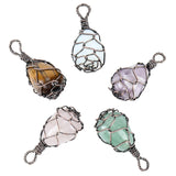Gem Stone Pendant Pendulum Opal Amethyst Pink Quartz Healing Crystal