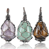Gem Stone Pendant Pendulum Opal Amethyst Pink Quartz Healing Crystal