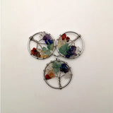 Chakra Reiki Healing Crystal Tree of Life Pendant Charms for Necklace
