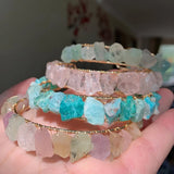 Wire Wrapped Crystal Bracelets Amazonite Fluorite Quartz