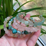 Wire Wrapped Crystal Bracelets Amazonite Fluorite Quartz