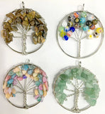 Tree of Life Tumbled Stone Pendant 7 Chakras Family Charms