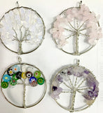 Tree of Life Tumbled Stone Pendant 7 Chakras Family Charms
