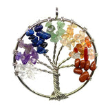 Tree of Life Tumbled Stone Pendant 7 Chakras Family Charms