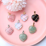 Wire Wrapped Heart Charms Pink Quartz Amethyst Pendants