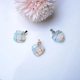 Wire Wrapped Heart Charms Pink Quartz Amethyst Pendants