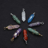 Wire Wrapped Hexagonal Prism Charms Pink Quartz Amethyst Pendants