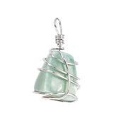 Green Aventurine Tiger Eye Pink Quartz Crystal Pendant