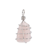 Green Aventurine Tiger Eye Pink Quartz Crystal Pendant