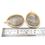 Wire Wrap Abalone Shell Pendant with Plated Natural Sea Shell Round Shape