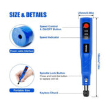 Wireless Hand Drill Pin Vise Set For Clay Keychain (Blue)