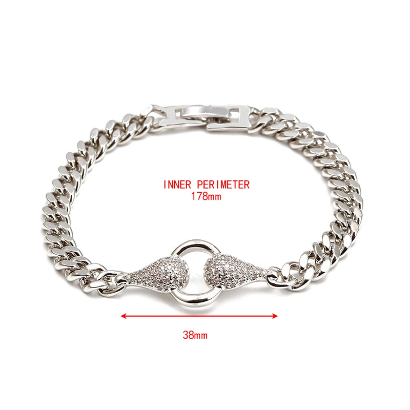 Chain Bracelet Silver Copper Jewelry Couple Gift