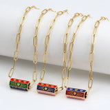Enamel Copper Pendant Necklace for Women Party Jewelry